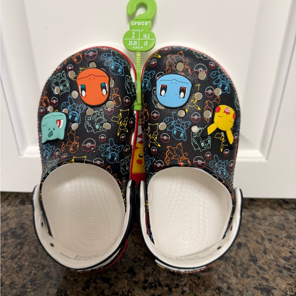 NWT Pokémon Toddler Crocs Size C9 Slip On Shoes Pokemon Pikachu